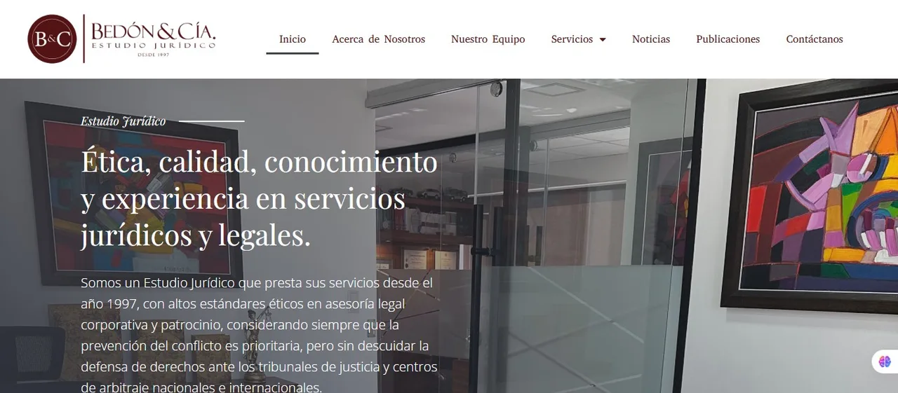 Sitio web de Bedón & Cía desarrollado por La Guayaba