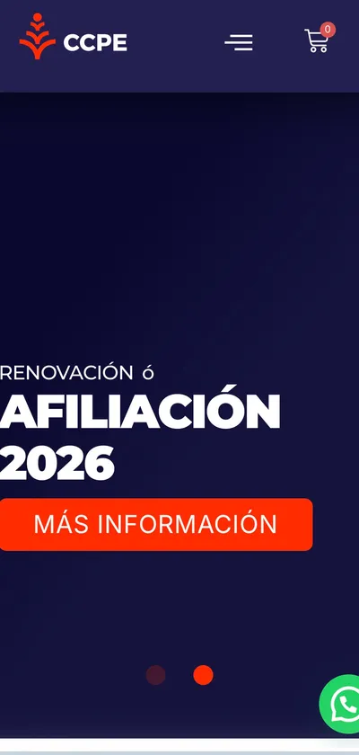 Versión móvil del sitio de CCPE