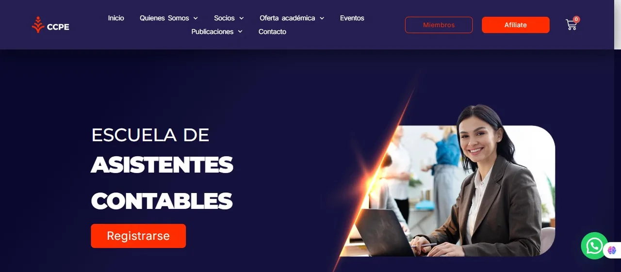 Sitio web de CCPE desarrollado por La Guayaba
