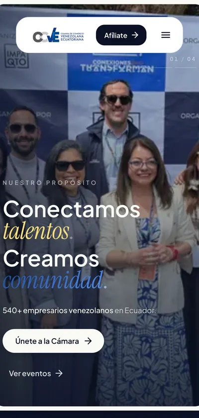 Versión móvil del sitio de CCVE