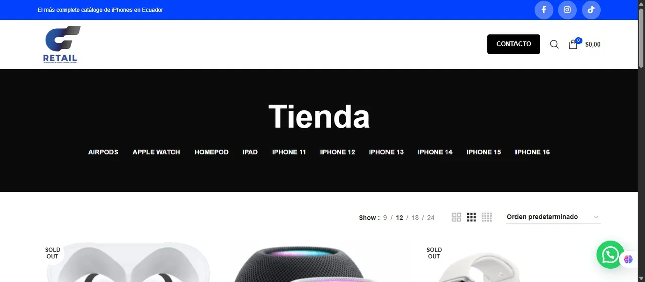 Sitio web de CelularFin Retail desarrollado por La Guayaba