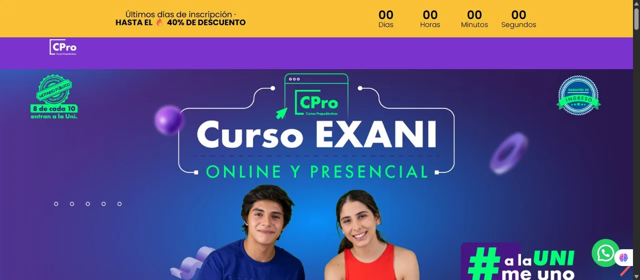 Sitio web de CPro desarrollado por La Guayaba