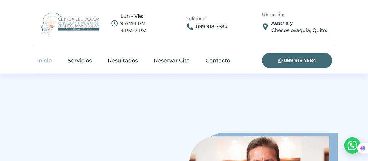 Sitio web de Dr. Alfredo Cueva desarrollado por La Guayaba