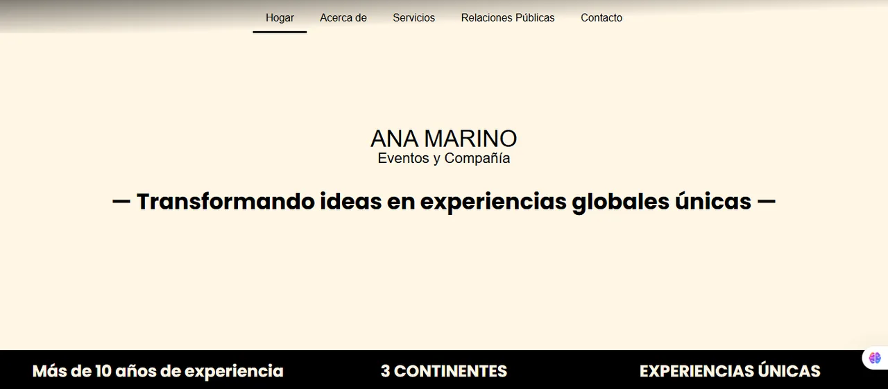Sitio web de Marino Events & Co desarrollado por La Guayaba