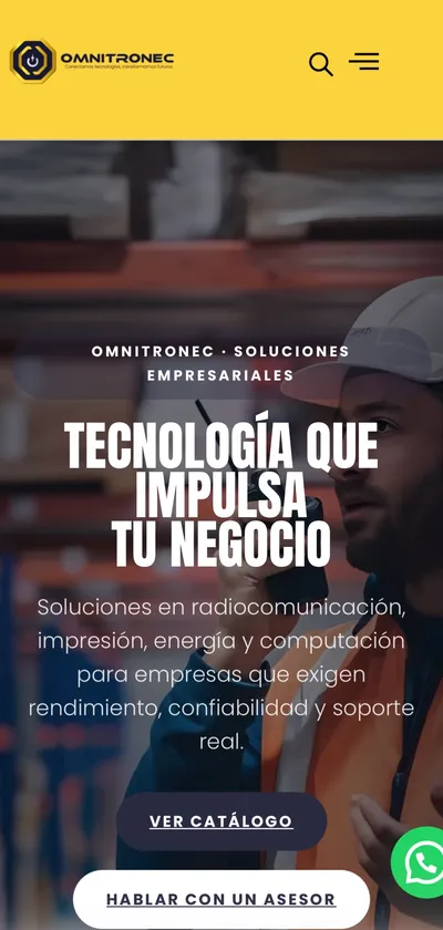 Versión móvil del sitio de Omnitronec