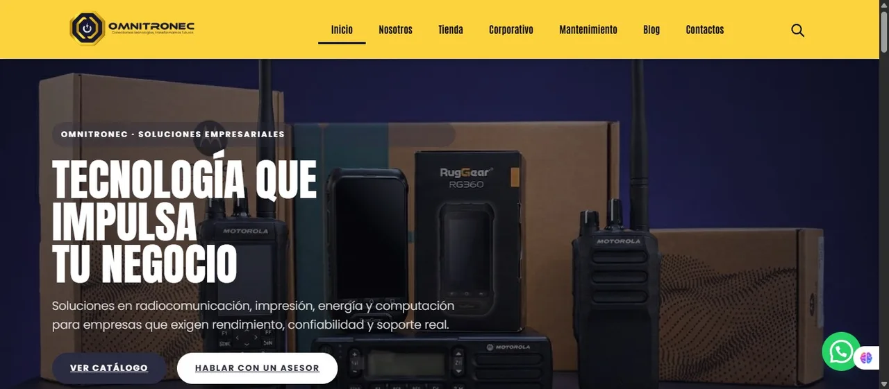 Sitio web de Omnitronec desarrollado por La Guayaba