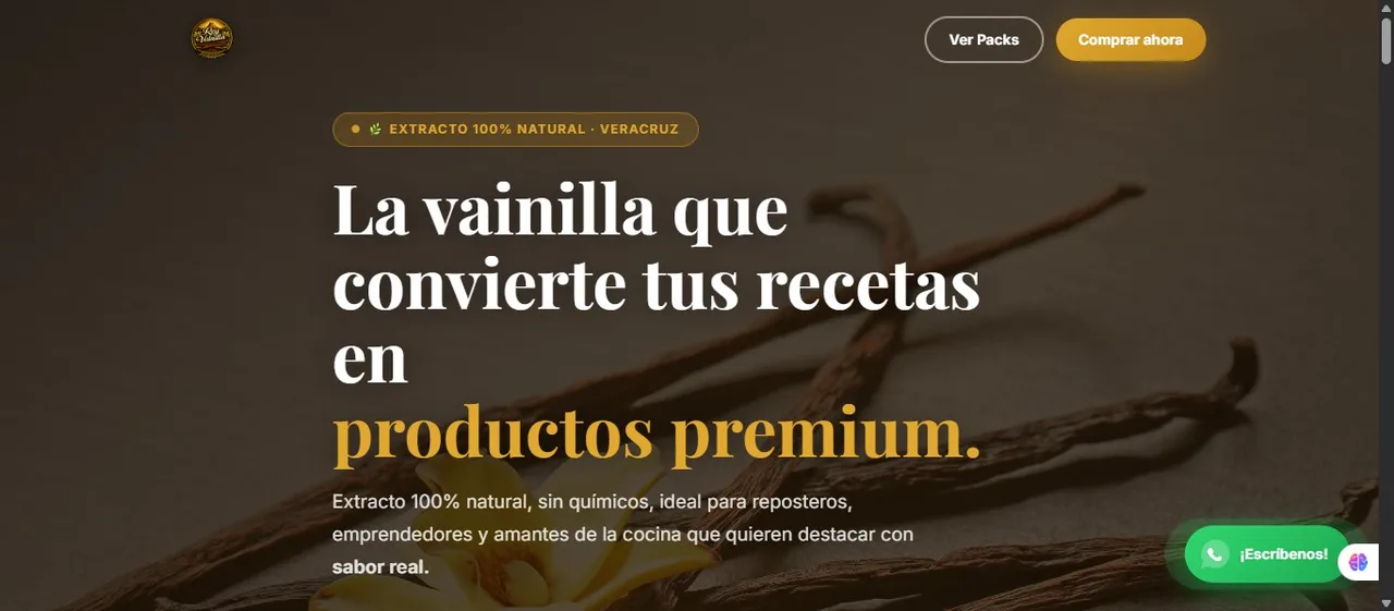 Sitio web de Rey Vainilla desarrollado por La Guayaba
